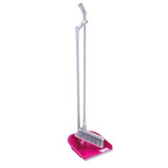 Pink Long Handled Dustpan & Brush Set