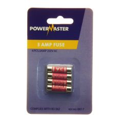 Powermaster 3 Amp Plugtop Fuse - Pack of 4