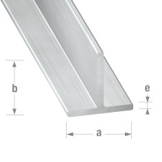 Raw Aluminium T Profile - 20mm x 20mm x 1.5mm x  1m 
