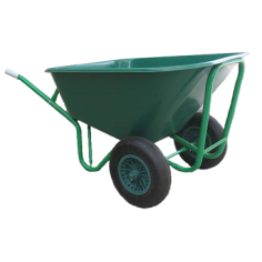 MOY 160L (Green) Twin Wheel Plastic Wheelbarrow 