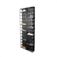 Black Door Mounted Shoe Storage System - 160 x 55 x 16 cm
