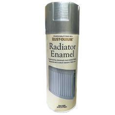 Rust-Oleum Radiator Enamel Silver Metallic Finish Spray Paint - 400ml