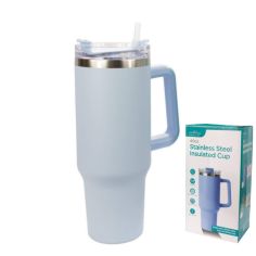 Stainless Steel Insulated 40Oz Cup With Straw - Blue