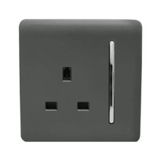 Trendi 1 Gang 13Amp Switched Socket Charcoal