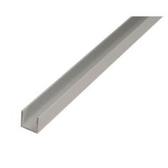 U Profile Anodised Aluminium Silver - 10 x 15 x 10 x 1.5 / 2m 