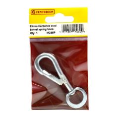 Zinc Plated Steel Swivel Spring Hook 6mm x 65mm